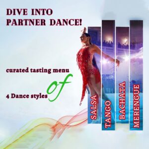 Discover partner dancing with our multi-style combo batch, offering Argentine Tango, Dominican Bachata, Salsa, and Merengue.